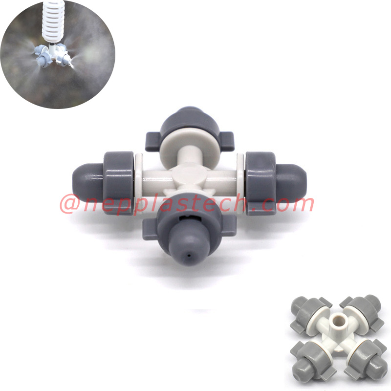 クロスアトマイジング噴霧器温室冷却および加湿霧水節水灌漑マイクロミストスプリンクラー