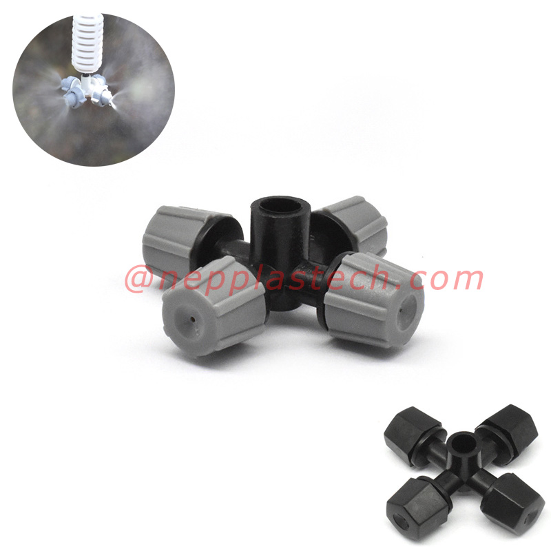 クロスアトマイジング噴霧器温室冷却および加湿霧水節水灌漑マイクロミストスプリンクラー