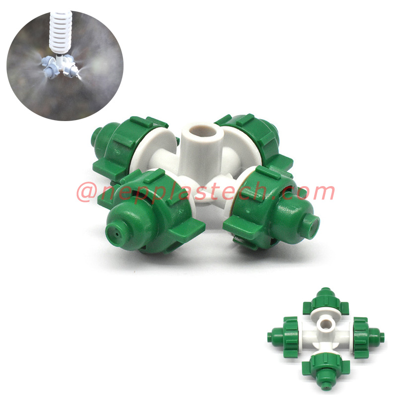 クロスアトマイジング噴霧器温室冷却および加湿霧水節水灌漑マイクロミストスプリンクラー