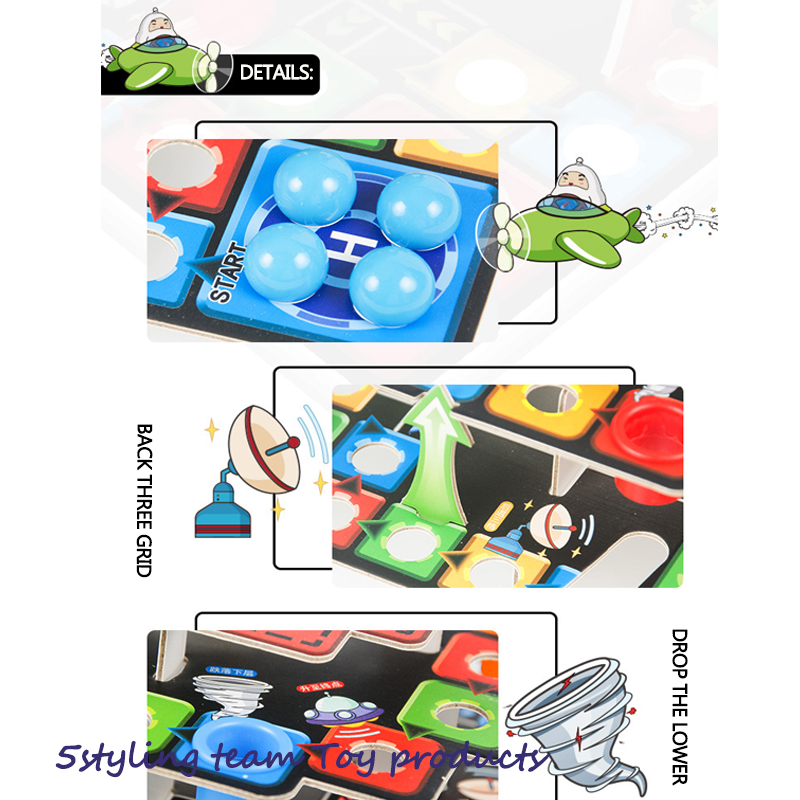 子供のパズル3D三次元飛行チェステーブルトップゲームおもちゃアセンブリヘビはしご3層ボードとチェスおもちゃ配布