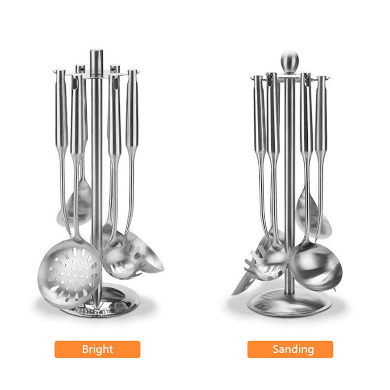 キッチンロータリーラックシャベルハンガーステンレス鋼ホルダー回転収納棚調理器具オーガナイザー