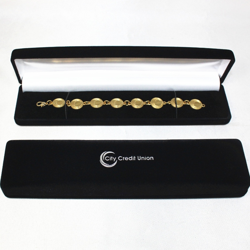 D-11バッジ＆ネックレス用カスタム卸売ブラックベルベットボックス