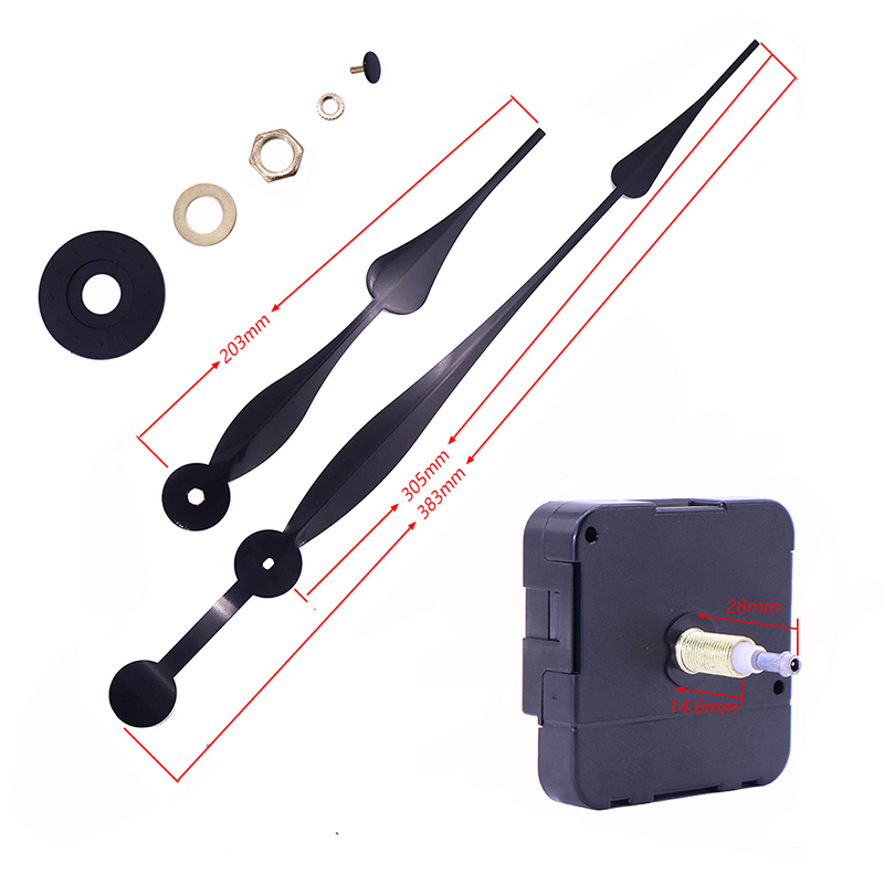 HR1688 23mmクォーツブラッククロックムーブメントと大きな時計の針