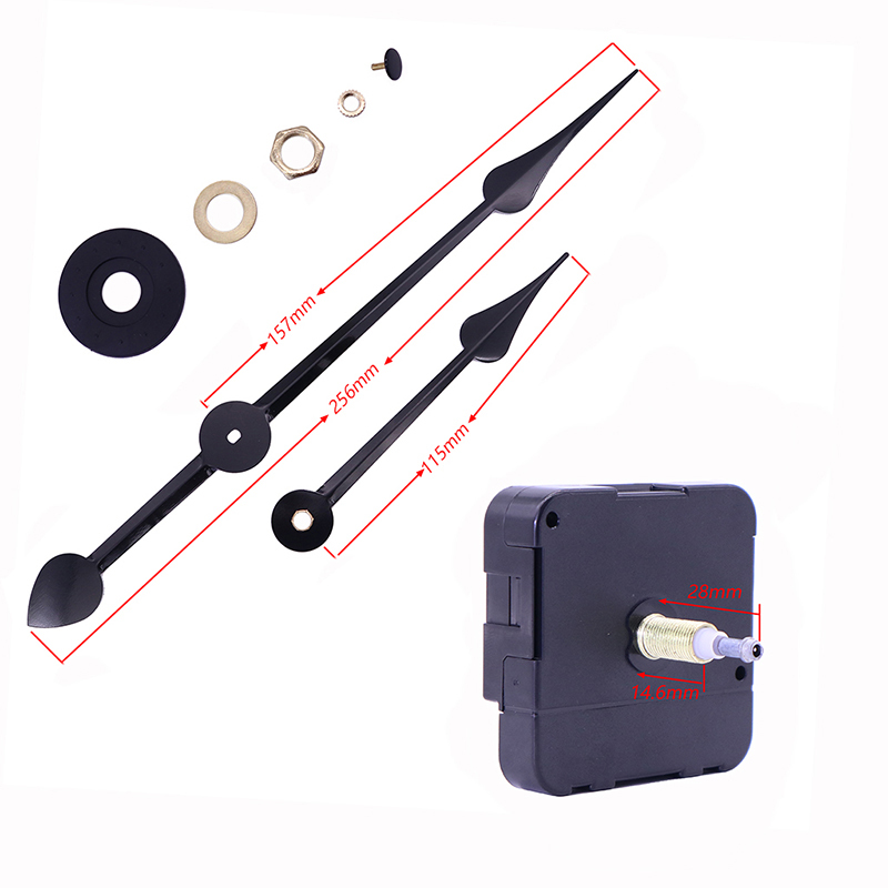 HR1688 23mmクォーツブラッククロックムーブメントと大きな時計の針