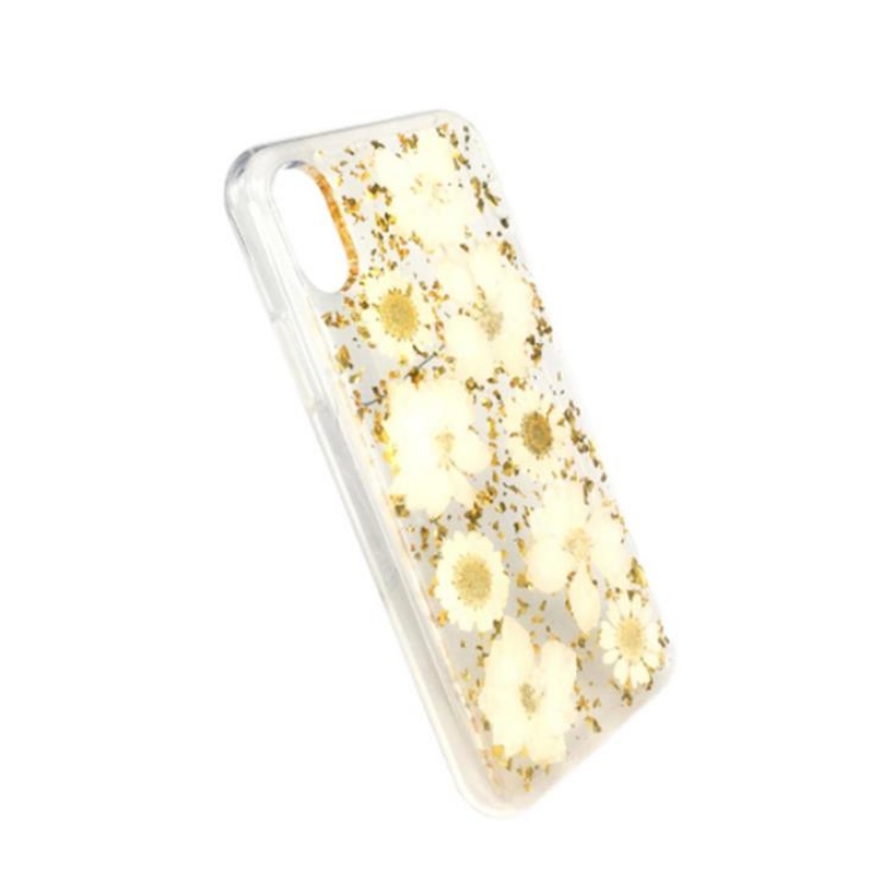 金箔ドロップ接着剤を使用したメーカーの直接iPhone真の花ドライフラワーエンボスTPUアップル透明飛散防止ケース