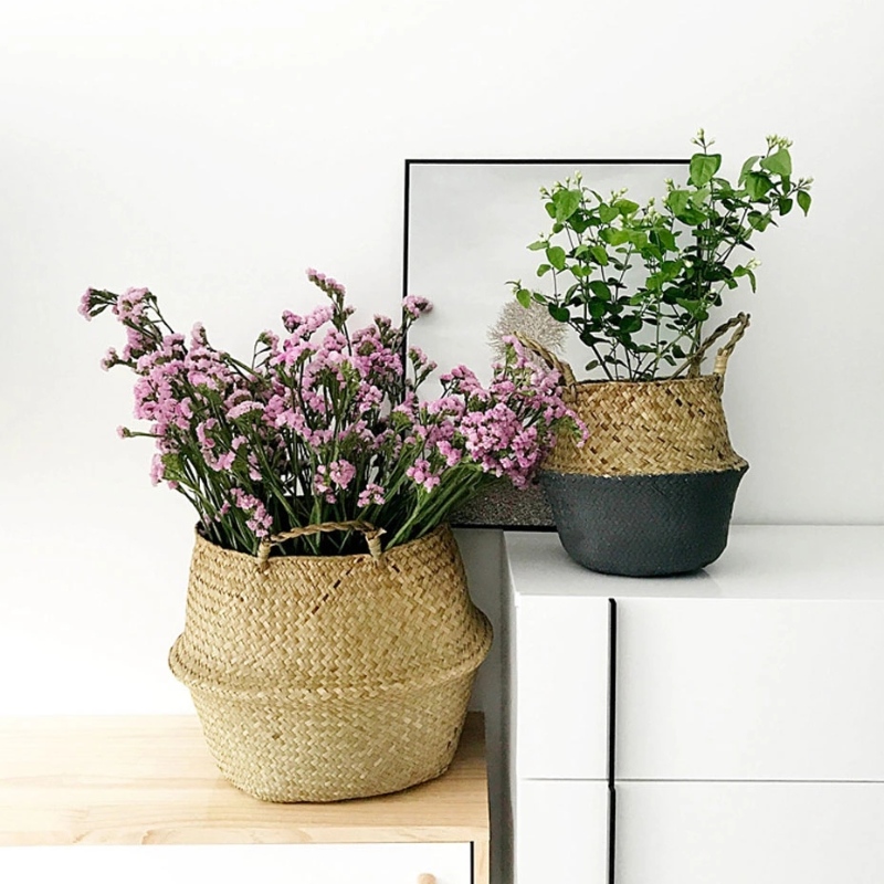 植物のスタンド織りの海草のベリーバスケット、吊り下げ式海草バスケット