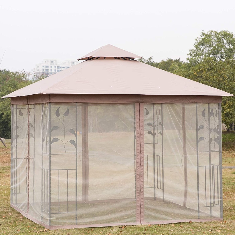 網のカーテンが付いている屋外の望楼の鋼鉄生地の長方形のテント
