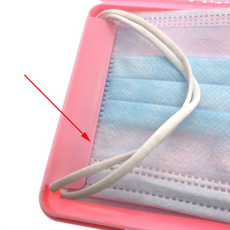 小型Colofulプラスチックフェイスカバー収納ケースポータブルプラスチックマスクカバー収納ホルダーマスクキーパートラベルボックス