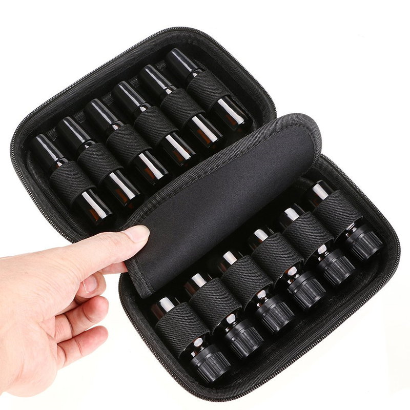 12グリッドエッセンシャルオイルバッグエッセンスオイルボトル収納袋ジッパーポータブルエッセンシャルオイルパッキングボックス収納ボックス