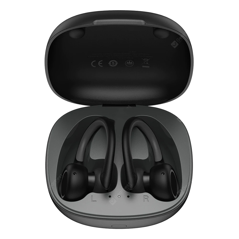 Baseus Encok W17 Sport BluetoothイヤフォンイヤホンTWSワイヤレスヘッドホンヘッドセットサポートQiワイヤレス充電Smart Touch IP55防水-ブラック