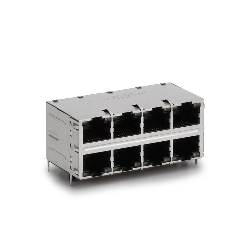 RJ 45、2 x 4（LED）、シールド、ケース