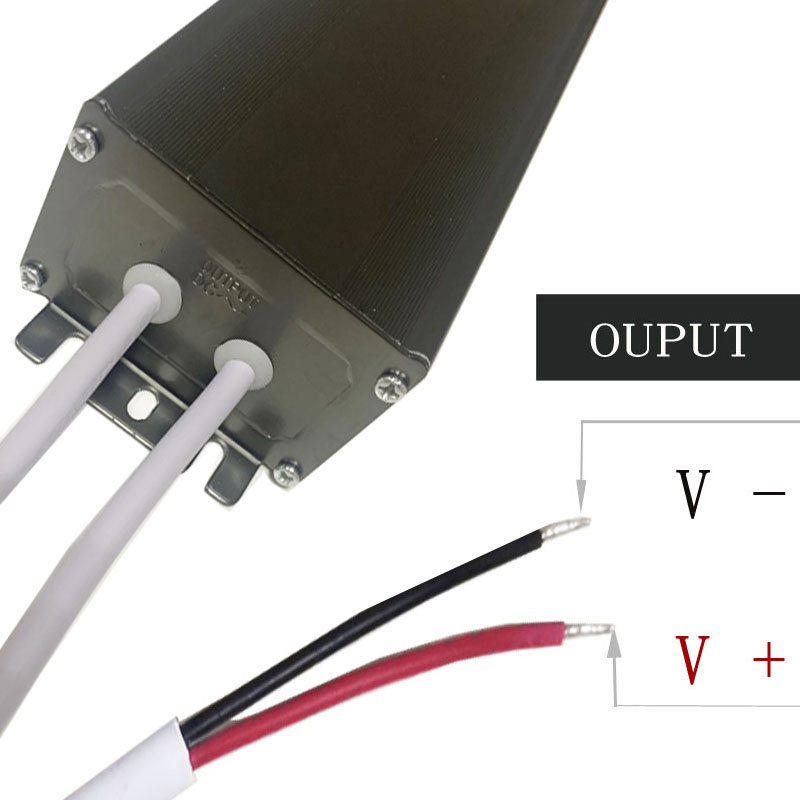 ブラックグレーアルミニウムシェルLEDストリップパワー12v120w調整電圧防水