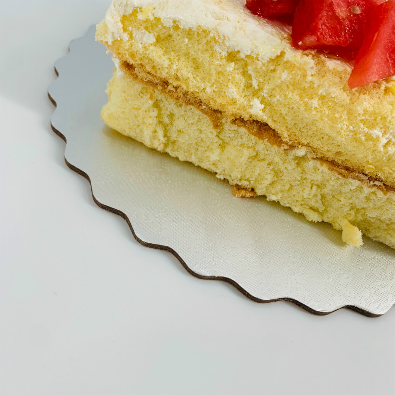 スカラップケーキボードシルバー6インチ、耐油性ケーキパッド15cm、ケーキベース小