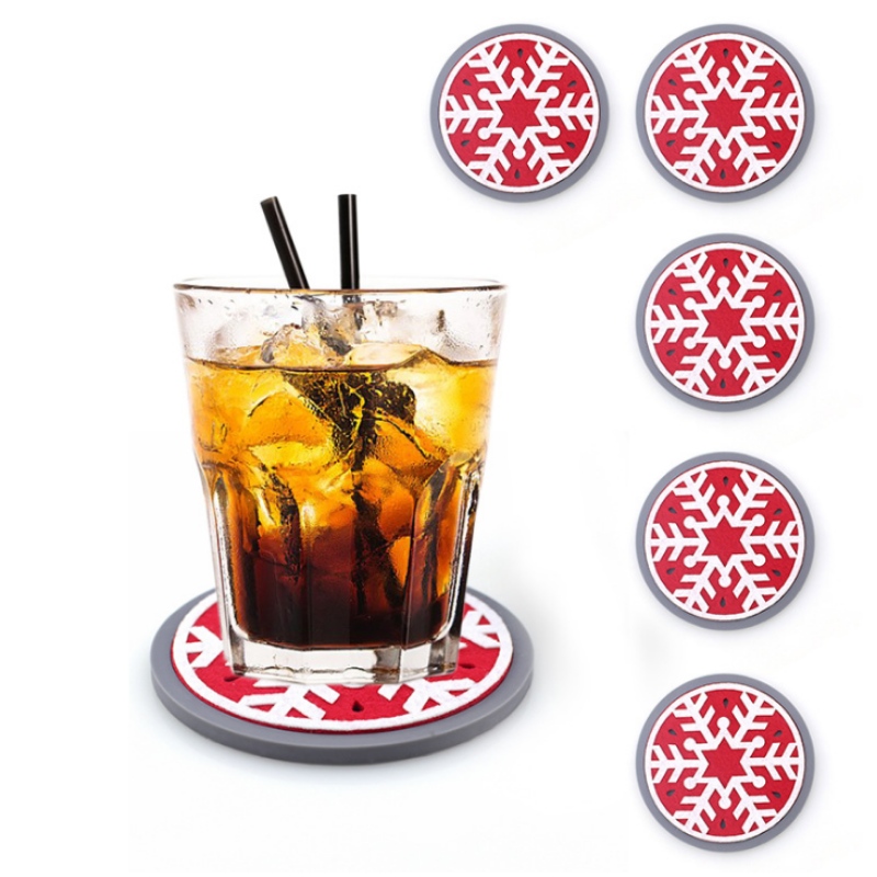 10ラウンド肥厚クリスマスフェルトコースター