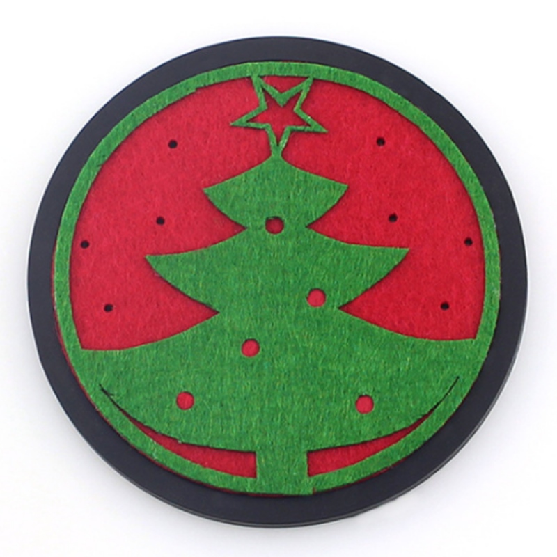 10ラウンド肥厚クリスマスフェルトコースター