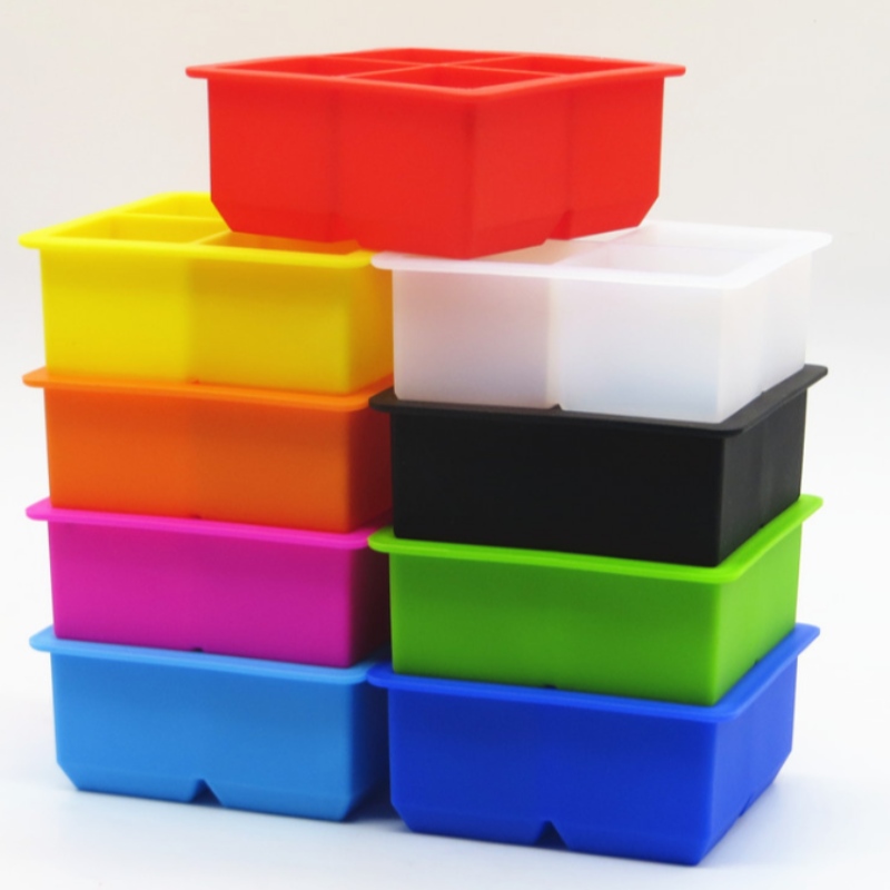 シリカゲル4グリッドアイスグリッド4接続シリカゲルスクエアモールド4穴スクエアアクセサリーボックスウイスキーバー製氷ボックス