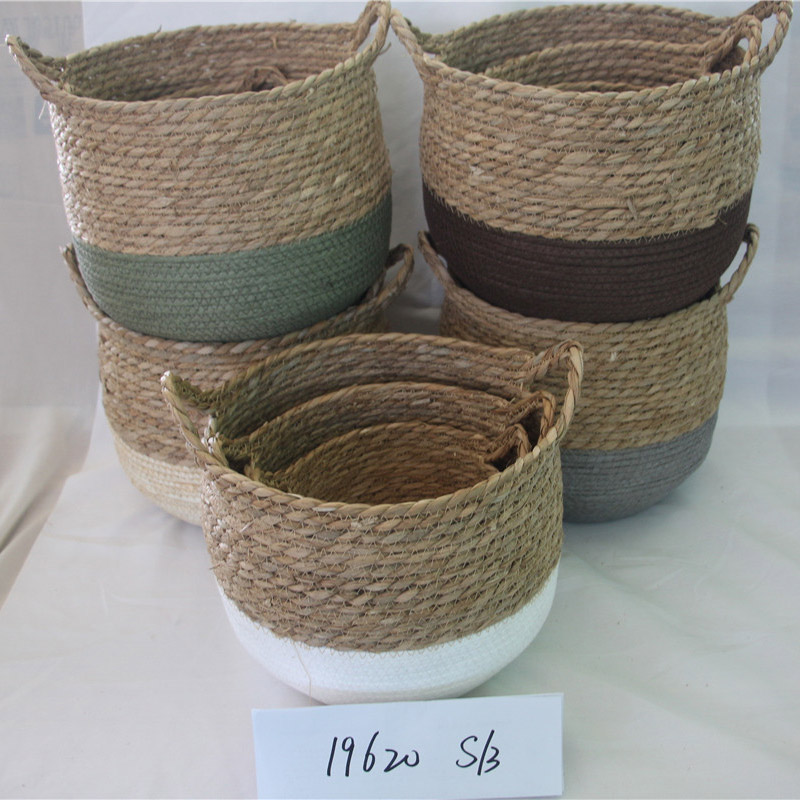 海藻織り紙ロープ多機能キッチンバスケットラック収納用