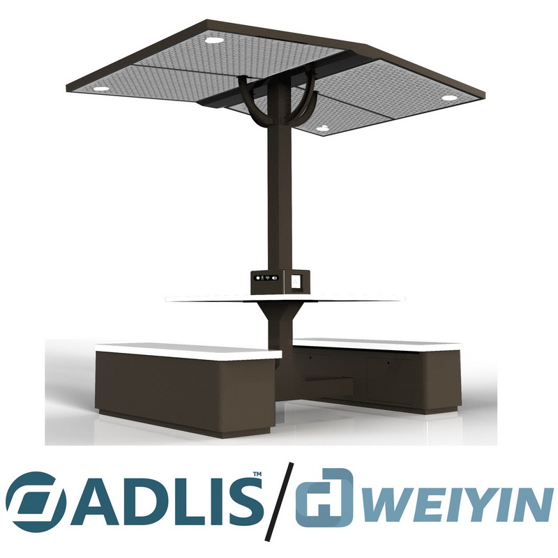 LED調光ライト人体誘導電話太陽エネルギーでスマートベンチを充電