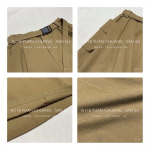 ルーズフィットデザインミニマストレートスタイルカジュアルソリッドカラーコットンとリネン特大カスタムミディスカート16525