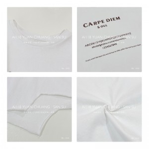 ゆったりしたデザイン・ミニマリスト丸襟スタイルステッチされたスリーブ・スタイルのカジュアルなソリッド・コットンとリネン・オーバーサイズ・カスタム