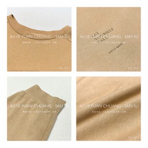 ゆったりしたデザイン・ミニマリスト丸襟スタイルステッチされたスリーブ・スタイルのカジュアルなソリッド・コットンとリネン・オーバーサイズ・カスタム