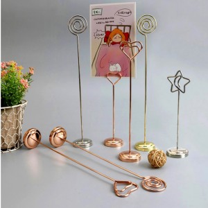 TMJ PP - 540ブランドハイエンドクリエイティブステンレス鋼クリップ垂直デスクトップテーブルカードラック皿価格商品表示