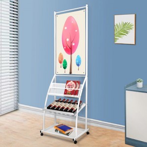 TMJ-549卸売ポータブルフロアパウダーコーティングメタルマガジンディスプレイラック