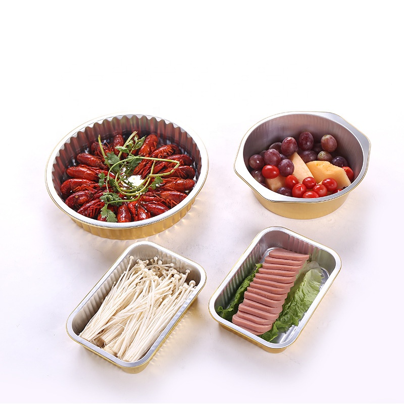 生分解性使い捨てフルサイズサイズのアルミニウム箔高速食品ベーキングトレイコンテナ