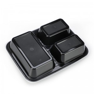 使い捨て丸型PPプラスチック製食品配送容器容器プラスチック製収納包装弁当箱カバー付き