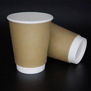 シングル二重壁の純粋なクラフトコーヒー紙コップ