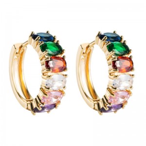 クロスボーダーファッションアクセサリー野生のジルコンinLaidイヤリングレディースゴールドメッキヨーロッパとアメリカのシンプルなイヤリング工場卸売