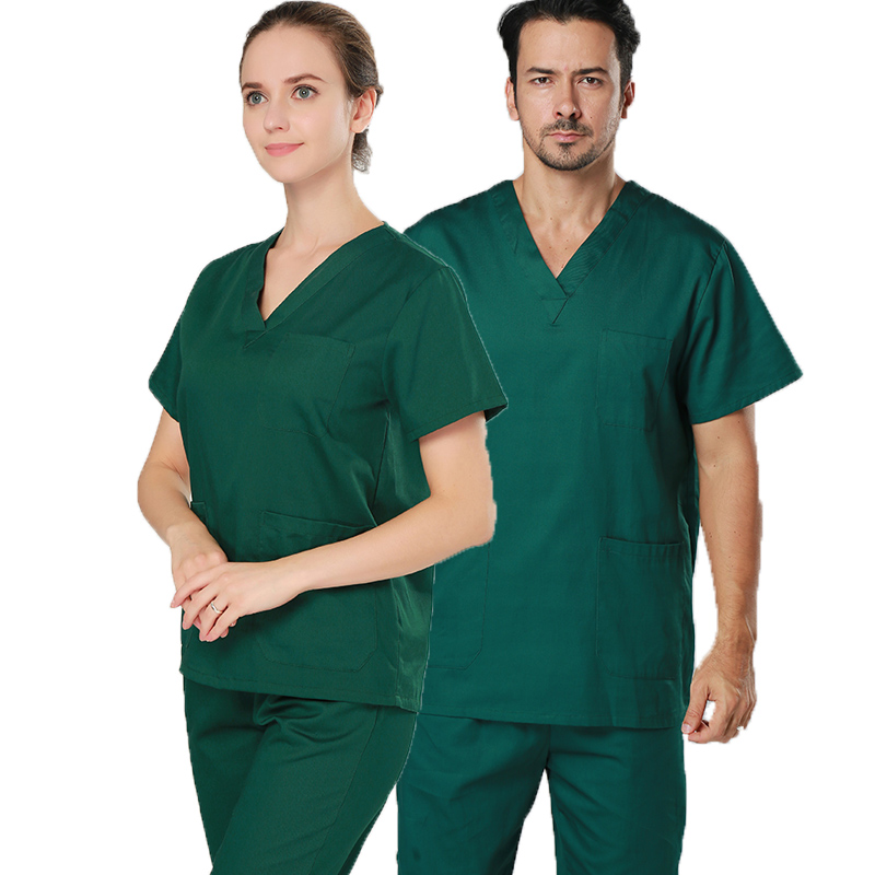 Nurse Doctor Uniform Tops Pantsスクラブカスタムロゴを設定します