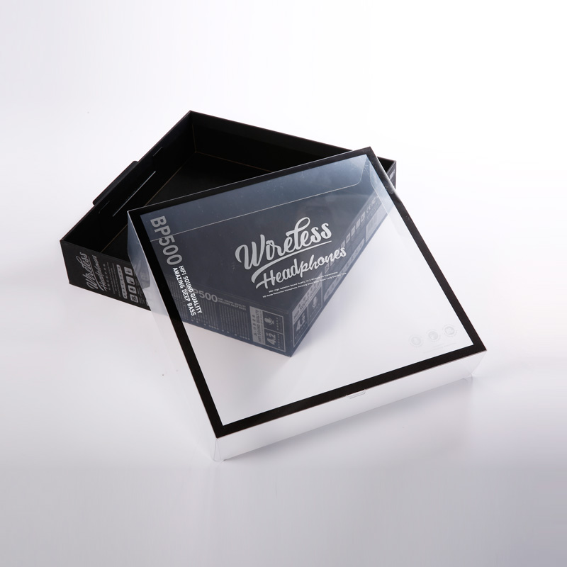 カスタム高品質のファッションリサイクル黒の包装紙ボックスのロゴをリサイクル