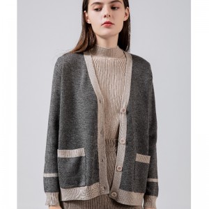 ファッショナブルな傾向カジュアルジョーカー織り麻ニットショートコート69012#