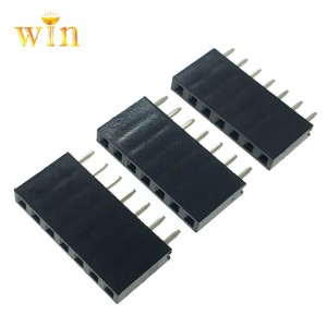 1x7p 180°垂直ディップピンヘッダー雌ソケットH8.5mm