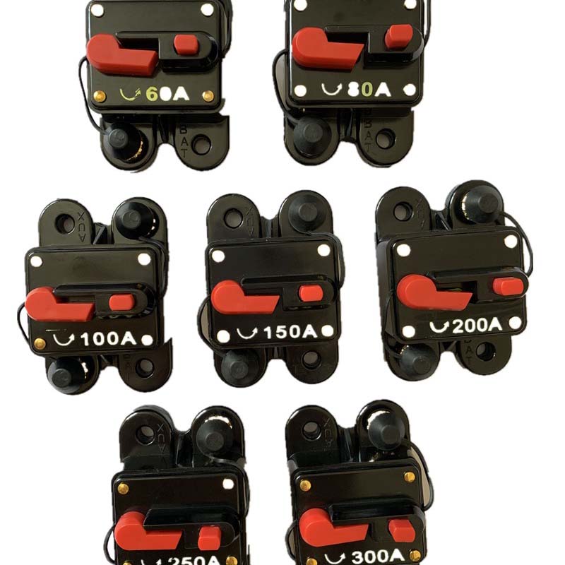 12V 24VDCサーキットブレーカリセットヒューズインバータ60A 80A 100A 150A 150A 150A、ステレオオーディオホームソーラーシステム防水