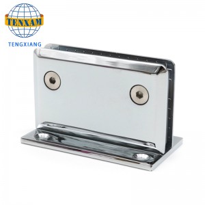 バスルームクリップシャワールームハードウェアアクセサリーガラスドアクリップヒンジ亜鉛合金ガラスクリップシャワールームヒンジ180度