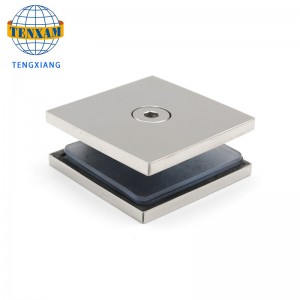 中国メーカーガラス保持クリップクローム2 * 2インチクリップ真鍮ガラスドアクランプドア&ウィンドウヒンジ8-12mmガラスバスルームスタンダード