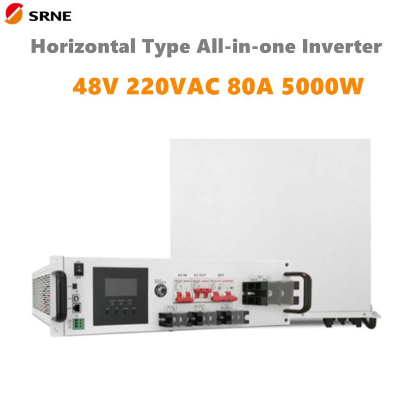 SRNE 5000WオールインワンMPPTハイブリッド太陽電荷インバーター水平48V 220VAC純粋な正弦波80A最大PV 145Vオフグリッドインバータ