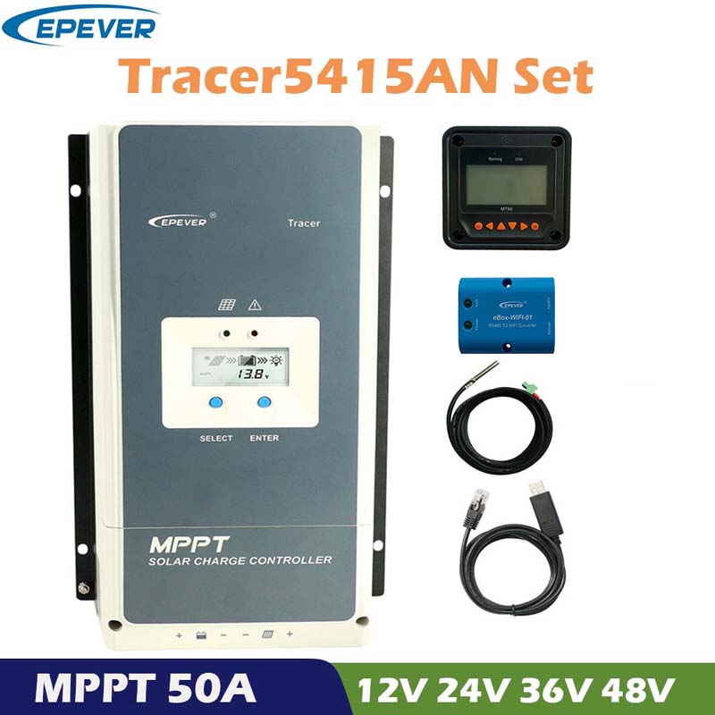 Pever Tracer 50A MPPT太陽電池コントローラー12V 24V 36 V48V自動LCDディスプレイソーラーパネルバッテリーレギュレータハイブリッドコントローラー