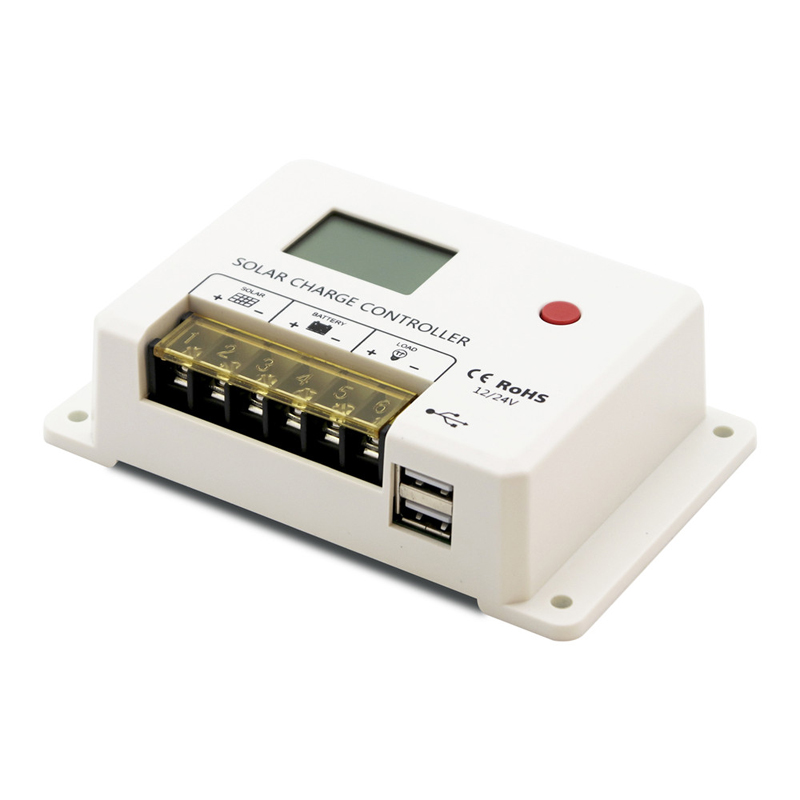 新しいSRNE PWM 10A 20A 30A太陽電池コントローラ12V 24VオートLCDディスプレイデュアルUSB 5V/2Aポートの鉛蓄電池電池