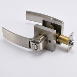 s7811ロックとキー、キー付きエントリドアロック/doorレバー、フロントドアレバーセットロックセット付きのサテンニッケルドアハンドル