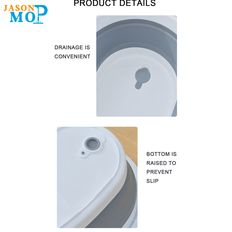 ハンドル車の洗濯バケットの折りたたみ式水タンクと省スペースのモップのバケツを持つジェイソンの折り畳み式シリカゲルバケツ