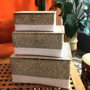 覆われた貯蔵と海藻織物箱