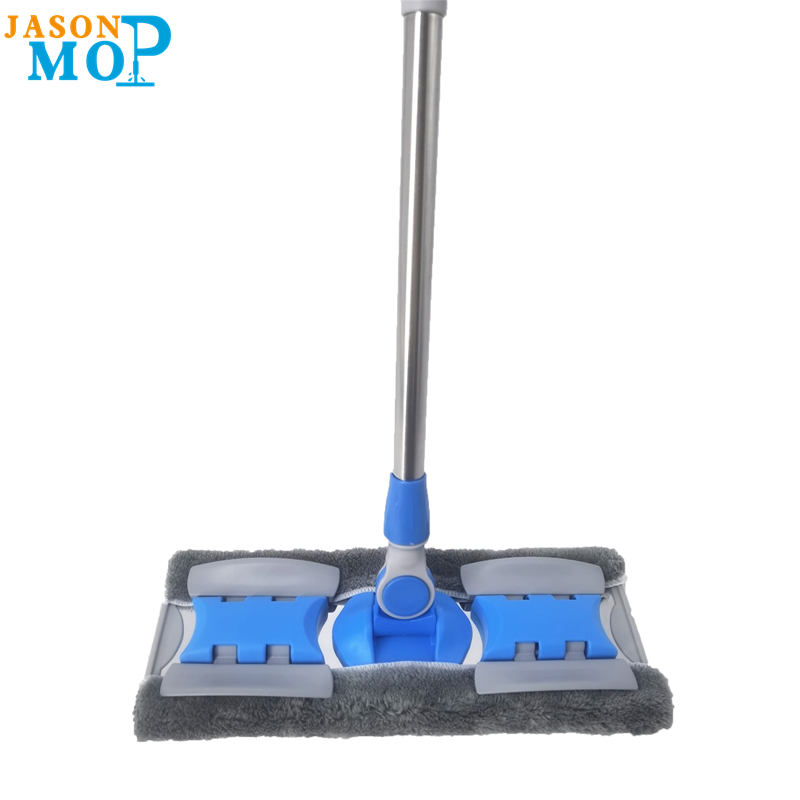 高品質の鋼鉄モップのマイクロファイバーステンレス鋼の棒長くなったフラットモップの床の洗浄