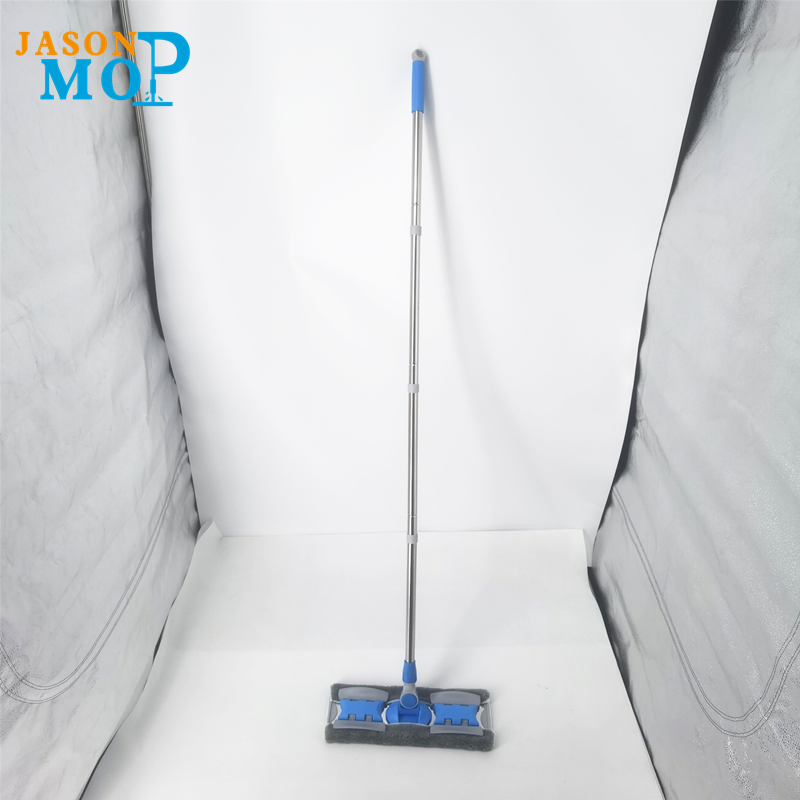 高品質の鋼鉄モップのマイクロファイバーステンレス鋼の棒長くなったフラットモップの床の洗浄
