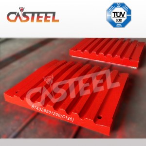 Lokomo C125Bジョークラッシャー部品、プレートジョー固定、ジョー可動式