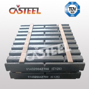 Lokomo C125Bジョークラッシャー部品、プレートジョー固定、ジョー可動式