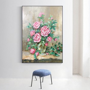 工場卸売花純粋な手描きのアクリルキャンバス絵画壁の装飾抽象作品キャンバス油のためのヨイル