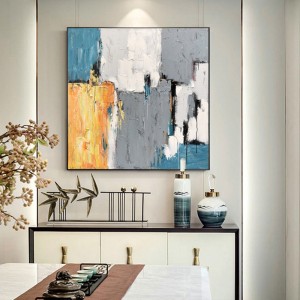 新しいデザイン全体の手描きゴールドフォイルの壁アート抽象キャンバス油絵のキャンバスストレッチ